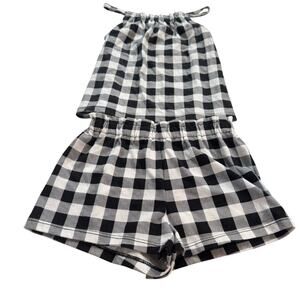 Children's Place Toddler Girl 2T Black and White Plaid Outfit Tank and Short